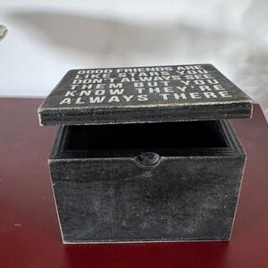 Black Wooden Friendship Box by Primitives by Kathy